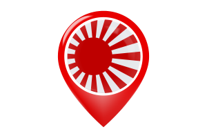 Rising Sun Flag Map Pin Icon flag
