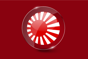 Rising Sun Flag Glossy Round Button flag