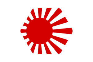 Rising Sun Flag Illustration Hexagon Rounded Shape flag