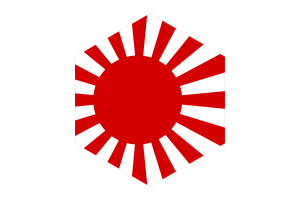 Rising Sun Flag Hexagon Shape flag