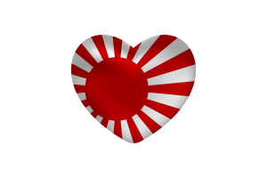 Love of Rising Sun Heart Shape flag