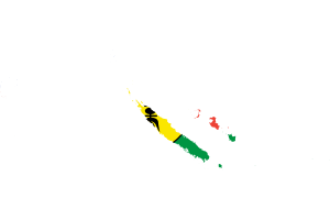 New Caledonia Map with Flag flag