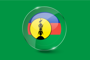 New Caledonia Flag Glossy Round Button flag