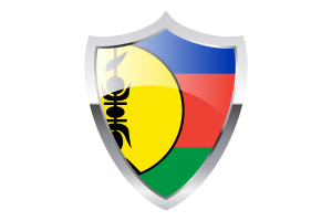 New Caledonia Flag with Medieval Heater Shield flag