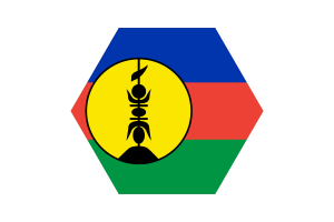 New Caledonia Flag Triangle Rounded Shape flag