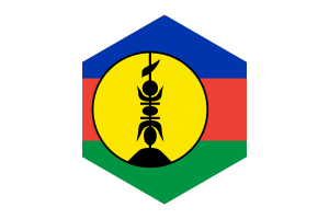 New Caledonia Flag Hexagon Shape flag