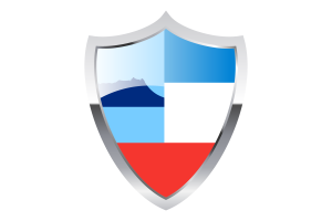 Sabah Flag with Medieval Heater Shield flag