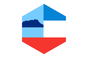 Sabah Flag Hexagon Shape flag