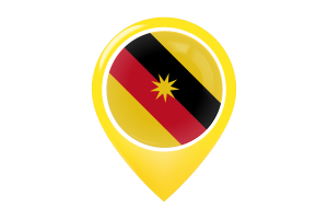 Sarawak Flag Map Pin Icon flag