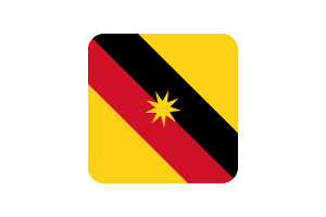 Sarawak Flag Square Rounded Shape flag