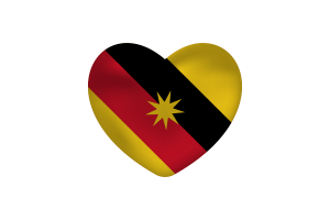 Love of Sarawak Heart Shape flag