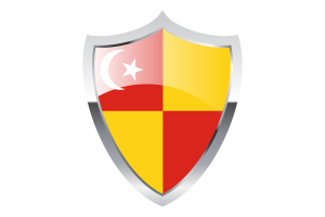 Selangor Flag with Medieval Heater Shield flag