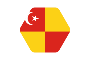 Selangor Flag Illustration Hexagon Rounded Shape flag