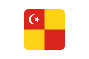 Selangor Flag Square Rounded Shape flag