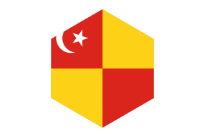 Selangor Flag Hexagon Shape flag