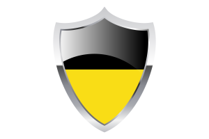 Baden-Württemberg Flag with Medieval Heater Shield flag