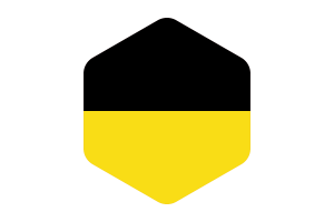 Baden-Württemberg Flag Rounded Hexagon Shape flag