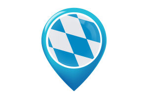 Bavaria Lozenge Variant Flag Map Pin Icon flag
