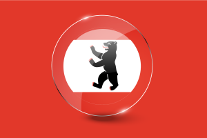 Berlin Flag Glossy Round Button flag