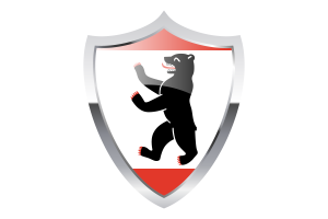 Berlin Flag with Medieval Heater Shield flag