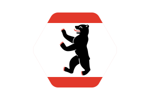 Berlin Flag Illustration Hexagon Rounded Shape flag