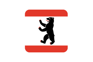 Berlin Flag Square Rounded Shape flag