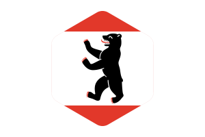 Berlin Flag Rounded Hexagon Shape flag