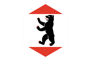 Berlin Flag Hexagon Shape flag