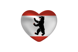 Love of Berlin Heart Shape flag