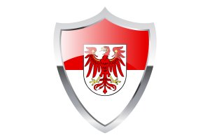 Brandenburg Flag with Medieval Heater Shield flag