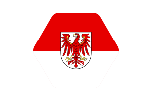 Brandenburg Flag Illustration Hexagon Rounded Shape flag
