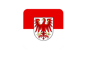 Brandenburg Flag Square Rounded Shape flag