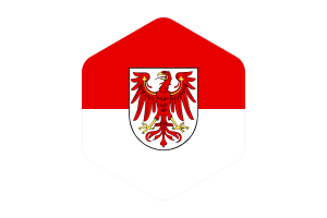 Brandenburg Flag Rounded Hexagon Shape flag
