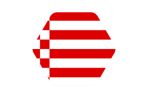 Bremen Flag Illustration Hexagon Rounded Shape flag