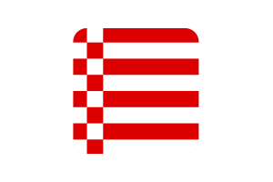 Bremen Flag Square Rounded Shape flag