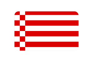 Bremen Flag Rounded Rectangle Vector Illustration flag