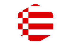 Bremen Flag Rounded Hexagon Shape flag