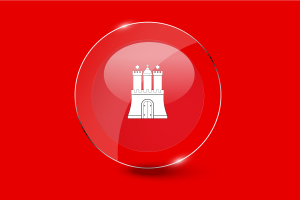 Hamburg Flag Glossy Round Button flag