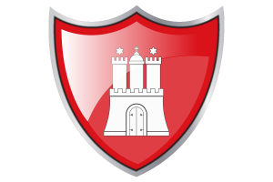 Shield with Flag of Hamburg flag