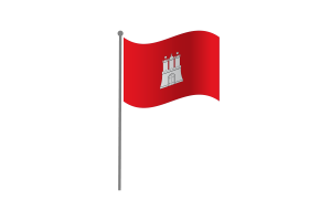 Waving Flag of Hamburg flag