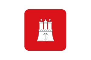 Hamburg Flag Square Rounded Shape flag