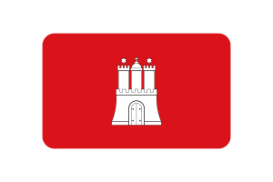 Hamburg Flag Rounded Rectangle Vector Illustration flag