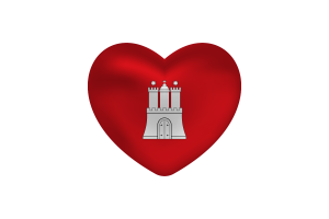 Love of Hamburg Heart Shape flag