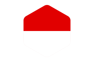 Hessen Flag Rounded Hexagon Shape flag