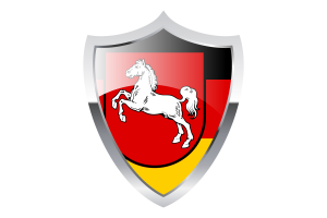 Lower Saxony Flag with Medieval Heater Shield flag