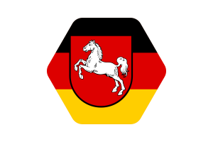 Lower Saxony Flag Illustration Hexagon Rounded Shape flag