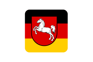 Lower Saxony Flag Square Rounded Shape flag