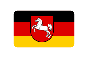 Lower Saxony Flag Rounded Rectangle Vector Illustration flag
