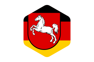 Lower Saxony Flag Rounded Hexagon Shape flag