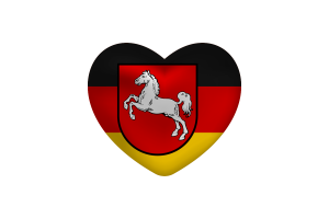 Love of Lower Saxony Heart Shape flag
